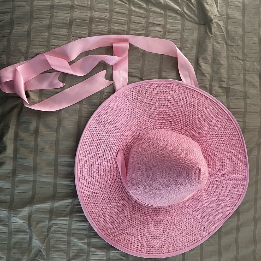 Pink Wide Brim Witch Hat